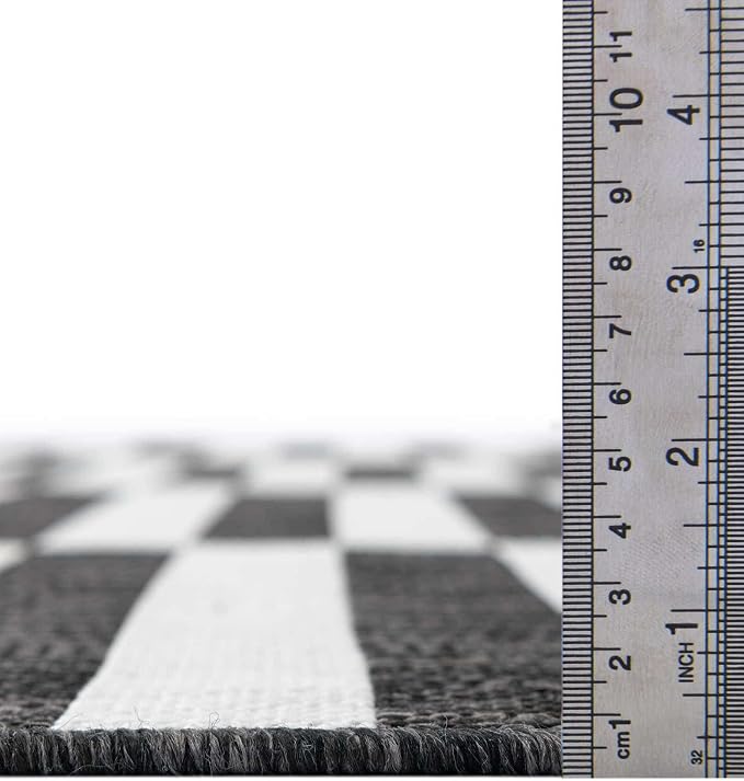 Unique Loom Outdoor Striped Collection Area Rug - Striped (13' Square, Charcoal/Ivory)