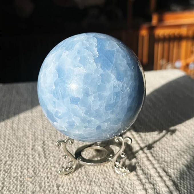 1.6-2 inch Natural Celestite Crystal Ball with Stand, Polished Crystal Sphere