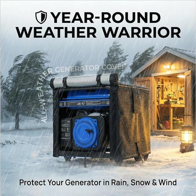 Waterproof Generator Cover for Outside, 600D Heavy Duty Oxford, 32x24x24 Inch, 5000W-10000W, Fits Champion Westinghouse Honda Predator WEN DuroMax Generac