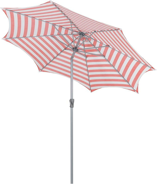 Tempera Patio Umbrellas Arc Edge Outdoor Table Market Umbrellas with Crank & Pust Button Tilt|Auto-Tilt, 8 Steel Ribs, High Color-Fastness Canopy