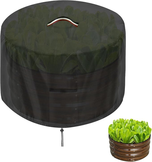 Plant Covers Freeze Protection, 24" Planter Covers Fit 2x2 FT Raised Garden Beds - Heavy Duty Large Pot Cover for Outdoor Winter Frost Cold Weather, Black 25"D x 24"H