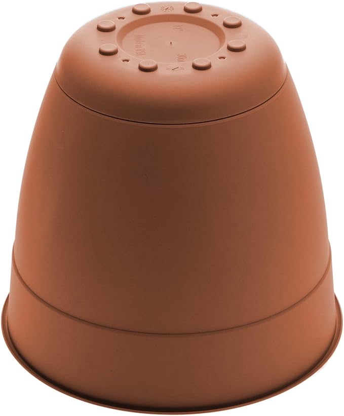 Bloem Dayton 16" Terra Cotta Recyled Plastic Planter Pot with Drainage Holes and Removable Saucer for Indoor or Outdoor Gardening, Made in USA