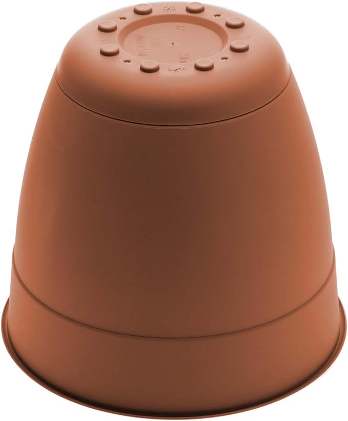 Bloem Dayton 6" Plastic Planter - 100% Recycled Plastic Indoor/Outdoor Garden Pot with Drainage Holes & Saucer Tray, Terra Cotta