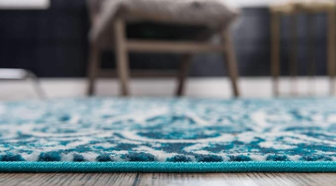 Unique Loom Sofia Collection Area Rug - Grace (3' 3" x 5' 3", Turquoise/ Ivory)