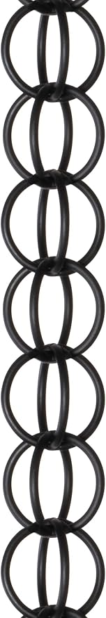 Monarch Rain Chains Aluminum Ring Black Rain Chains for Gutters – 3 ft Extension Black Decorative Rainchain Outdoor Durable Heavy Duty Gutter Chain Downspout, Modern Rainchains for Outside
