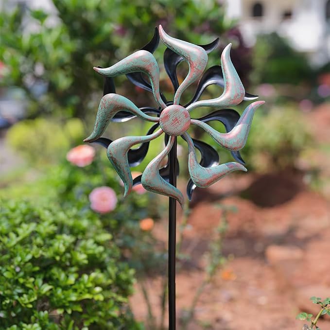 Stargarden Wind Spinners Outdoor, Metal Wind Spinner | Kinetic Wind Sculptures & Spinners, Decorative Pinwheels Double Windmill for Yard, Garden Decor