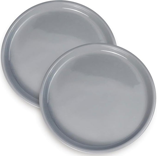 Plant Pot Saucers - Ceramic Plant Saucers for Outdoors 12 inch Plant Trays for Indoors No Holes Plant Drainage Trays Round Flower Pot Saucers Plant Plates to Catch Water 2 Pack Gray