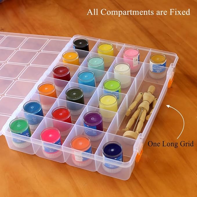 3 Pack Mixed Size Clear Plastic Storage Box Organizer Case with Fixed Compartment for Small Parts, Jewelry, Diamond, Craft Supplies, Sewing Kit, DIY Accessories