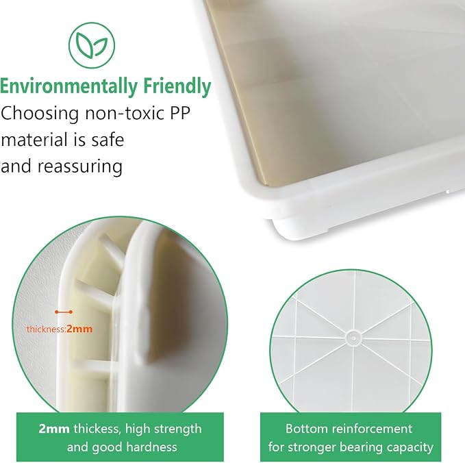 RooTrimmer 5 Pack Nursery Pot Tray, Carrying and Holding Plant Tray for Pot 24 Cell Carrying Holder Drainage Watering Plant Tray (White)