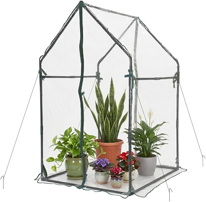 Gardzen Mini Greenhouse Heavy Duty Portable Green House, Zipper Clear Tent Small Greenhouse for Indoor Outdoor Plants 36.2”(L) x36.2”(W) x59.5”(H)