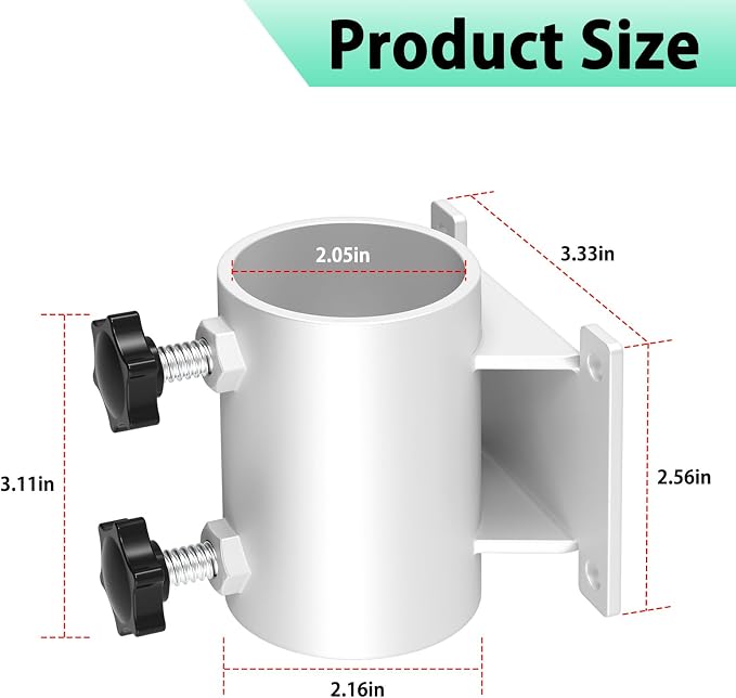 Deck Umbrella Mount Stainless Steel Patio Umbrella Holder, Umbrella Clamp Mount for Deck Railing Heavy Duty Outdoor Umbrella Clamp White (4 Pcs)