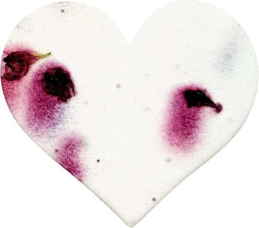 50pcs Large (2.5" h x 2.85" w) Magenta Heart Seed Paper – Writable & Plantable Wildflower, Mom's Gift for Birthday, Use for Wedding, Baby Shower, & Heart Party Favors