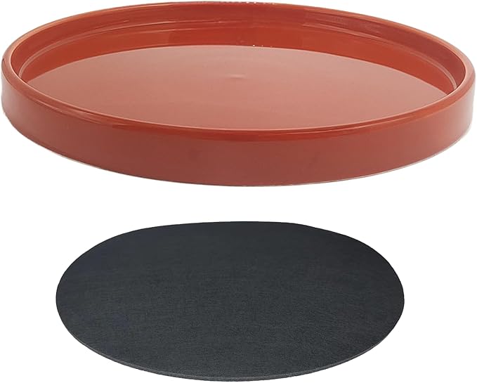 Yukfona Ceramic Plant Saucer Tray 1 Pcs 12 Inch Red Terracotta, 12.5"OD x11.9"ID x1.6"Deep Fits flower pots Bottom≤11.9",Heavy Duty Glazed Round Planter Drip with Catch Basin for Indoor Outdoor Plants