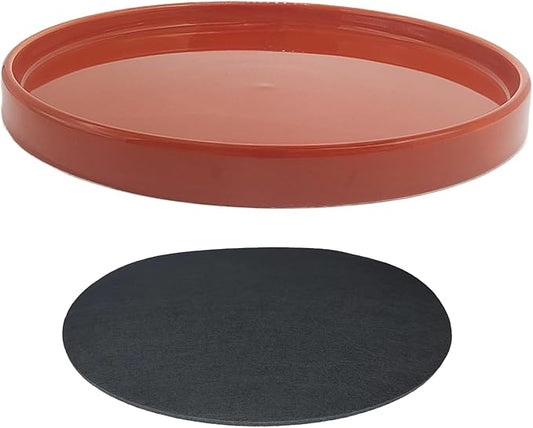 Yukfona Ceramic Plant Saucer Tray 10 Inch Red Terracotta, 10.83" OD x10.24 ID x1.1 Deep Fits Flower pots Bottom≤ 10.24",Heavy Duty Glazed Round Planter Drip with Catch Basin for Indoor Outdoor Plants