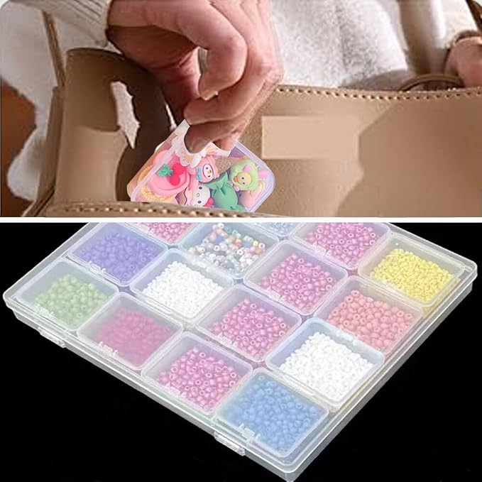 102pcs Bead Storage Containers, Bead Organizer Boxes And Craft Storage Boxes For Bracelet Making Diy Jewelry Craft Nails, Bracelets, Jewelry, Diamonds, Clay Beads, Screws(6 Pack 96pcs)