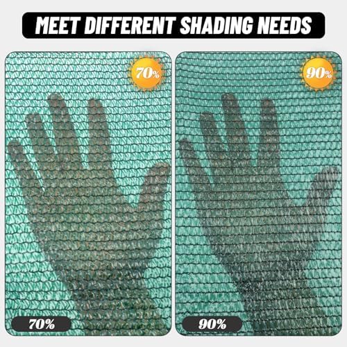 Sun Shade Cloth with Grommets for Garden, 90% 10x14ft, Dark Green - Image 4