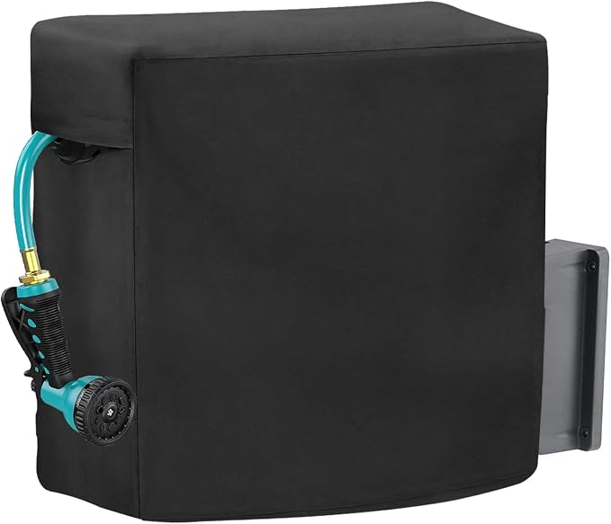 Garden Hose Reel Covers for Giraffe Tools AW40 1/2" x 130 ft Retractable Garden Hose Reel, Outerdoor Wall-Mounted Hose Reel Cover All Season Protection - 24"L x13"Wx 19.7"H