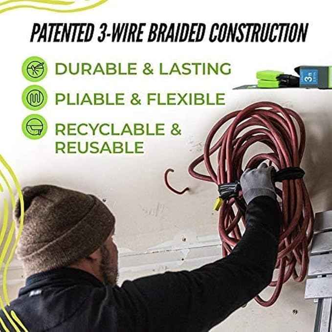 Twisted Goat Industrial Twist Ties - Heavy Duty Reusable, Flexible Ties for Securing Cargo, Transporting Goods on Roof Rack, Hanging Hammocks, Organizing Camping Gear, and More! (6 ft 4 pack)