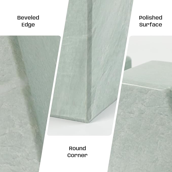 Marble Bookends, Large Stone Bookends for Heavy Books | Decorative Book Ends Heavy-Duty Marble Book Holders Stable Durable Unique Gift Choice