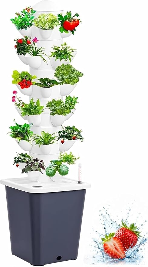Plants Propagation Station | Vertical Hydroponic Tower Garden - Hydroponics Growing System Indoor, Aeroponic Tower Kit 30 Pods Grow