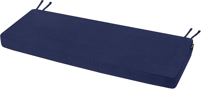 Favoyard Outdoor Bench Cushion 54 x 16 Inch Rainproof Patio Furniture Cushions 3-Year Color Fastness Garden Settee Porch Pads with Ties, Blue