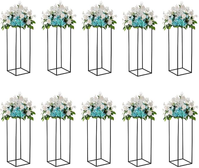 Black Plant Stand Pedestal Stand - 10 Pcs Metal Plant Stand, 31.5in Tall Flower Stand Vase Flower Holder, Wedding Centerpieces for Tables, Corner Planter Pot Rack for Living Rooms, Home, Patio Decor
