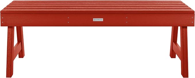 Highwood Weatherly Backless Bench, 4 Feet, Rustic Red