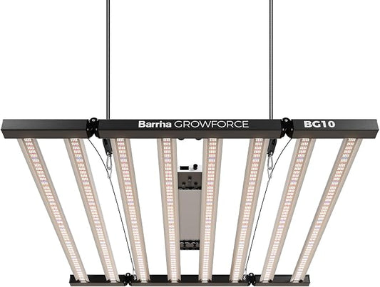Barrina GrowForce BG10 1000W Full Spectrum with Dual Blue & FIR, High PPFD, 4 x 4/5 x 5 Grow Lights for Indoor Plants, Dimmable, Hanging, Light and Bracket Combined, Growing in Grow Tent