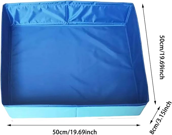 Foldable Pool for Dog Paddling, Foldable Dog Swimming Pools, 50x50x10cm, Pet Bath Pool for Indoors Outdoors, Square, Save Space (Red)