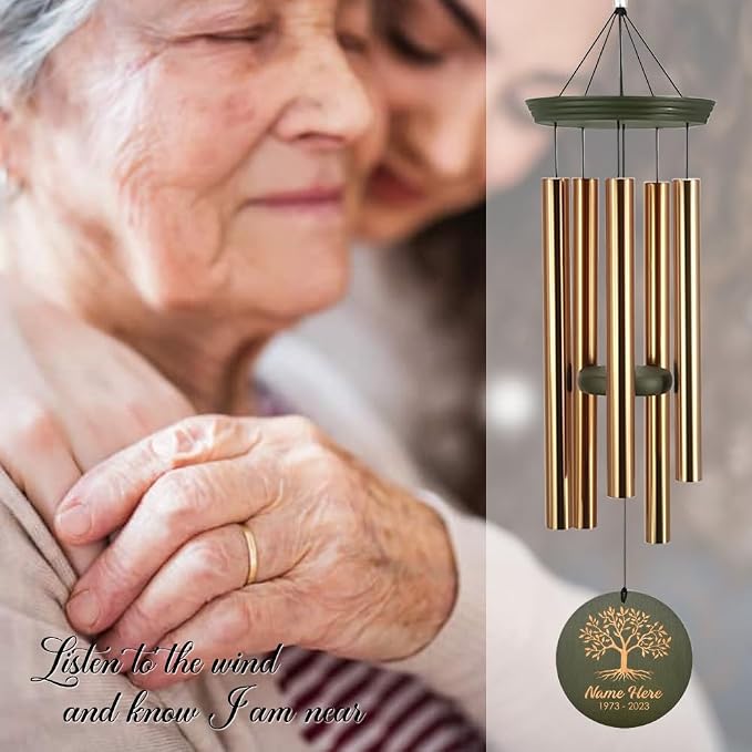 ASTARIN Wind Chimes Outdoor for The Loss of Mom Dad, Personalized Customized WindChimes for Loss of Loved One, Memorial Wind Chime as Sympathy Gift, Home Garden Patio Décor, 36'' (Produced in Texas)