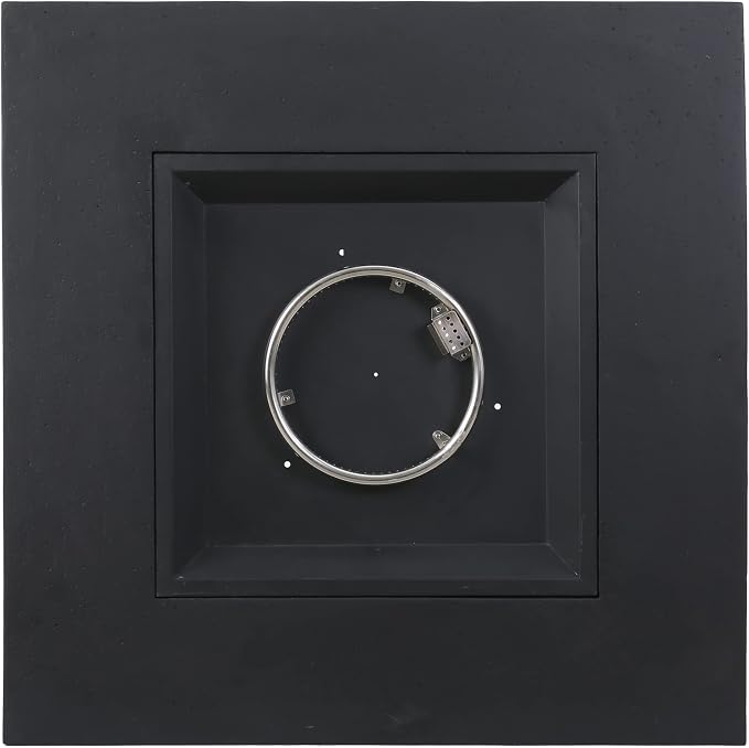 Christopher Knight Home Aidan Outdoor 50,000 BTU Square Fire Pit (No Tank Holder) - Lightweight Concrete - Dark Gray
