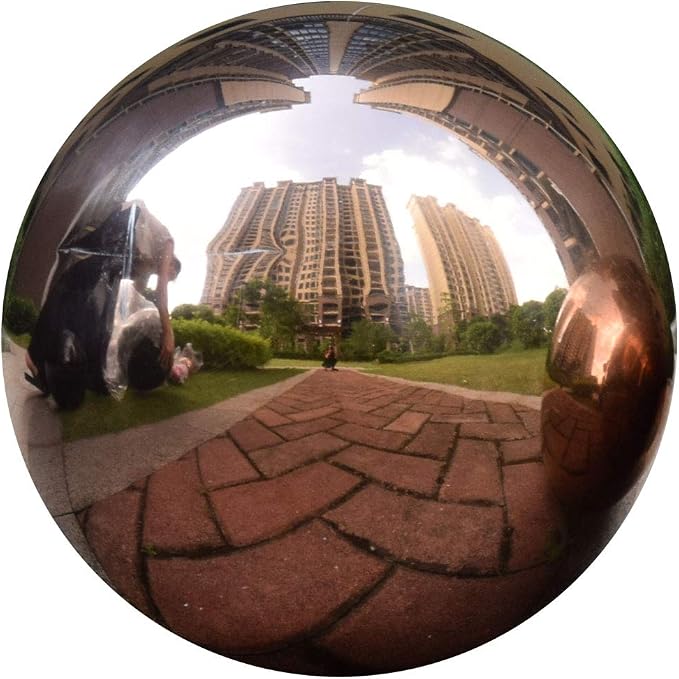 6 inch Diameter Rose Gold Gazing Ball,Rose Gold Stainless Steel Polished Reflective Smooth Garden Sphere Globe Mirror,Colorful and Shiny Addition to Any Garden or Home