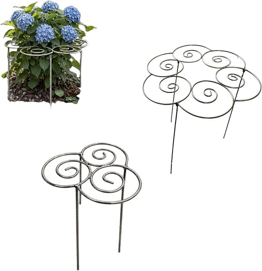 Metal Plant Support Ring for Garden, Peony Cages and Supports, Decorative Metal Plant Support Ring, Heavy-Duty Flower Support Frame, Outdoor Orchid Clip (S+M)