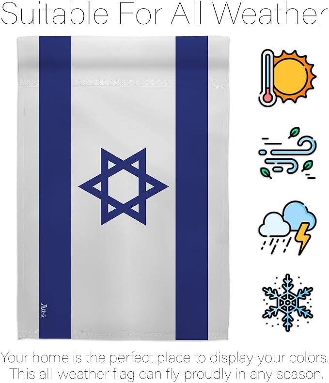 Israel Flag Bandera de Israeli American Flag for Outside Banner Pack Lawn Garden Outdoor Wall Poster Door Grave Cemetery Tapestry Grandma Gifts Cemetery Decor Jewish Decorations Made in USA