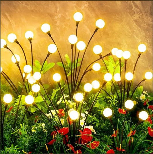 vignuto Solar Lights Outdoor Waterproof, 2 Packs 16LED, Solar Garden, Patio, Garden Decor, Patio Decor, Firefly Outdoor, Unique Gifts for Women, Gifts for Grandma