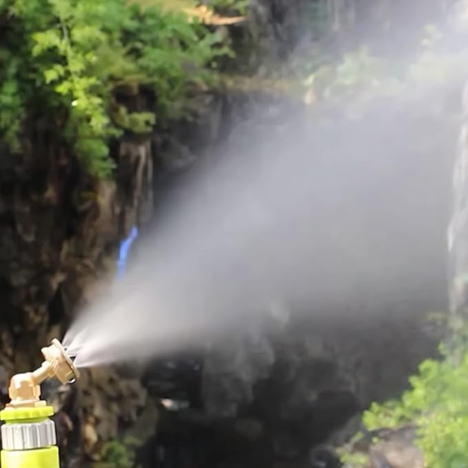 Misting Nozzle,Heavy Duty Garden Hose Mister Nozzle, Adjustable Water Spray Pattern From Powerful Jet To Mist,Ideal For Misting Delicate Plants (8-Hole, 1)