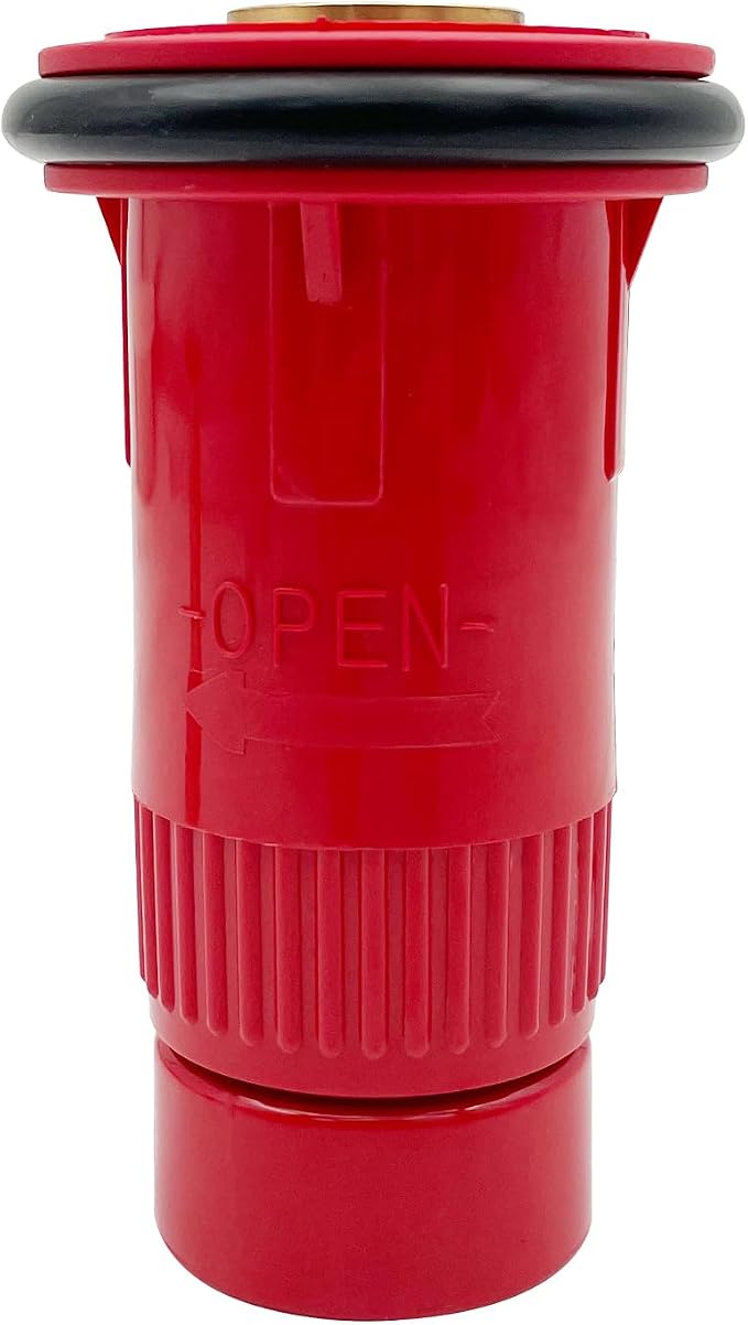 SAFBY Fire Hose Nozzle NPSH/NPT Thermoplastic Fire Equipment Spray Jet Fog with Aluminum Female and Male Fitting (1 inch thermoplastic set)