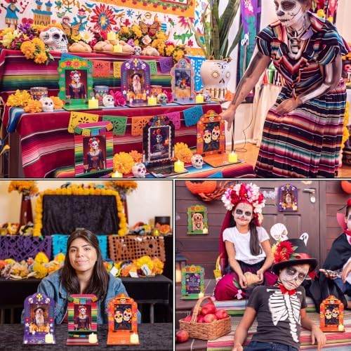 Junkin 6 Sets/12 Pcs Dia De Los Muertos Wall Decorations Picture Frames - Image 6