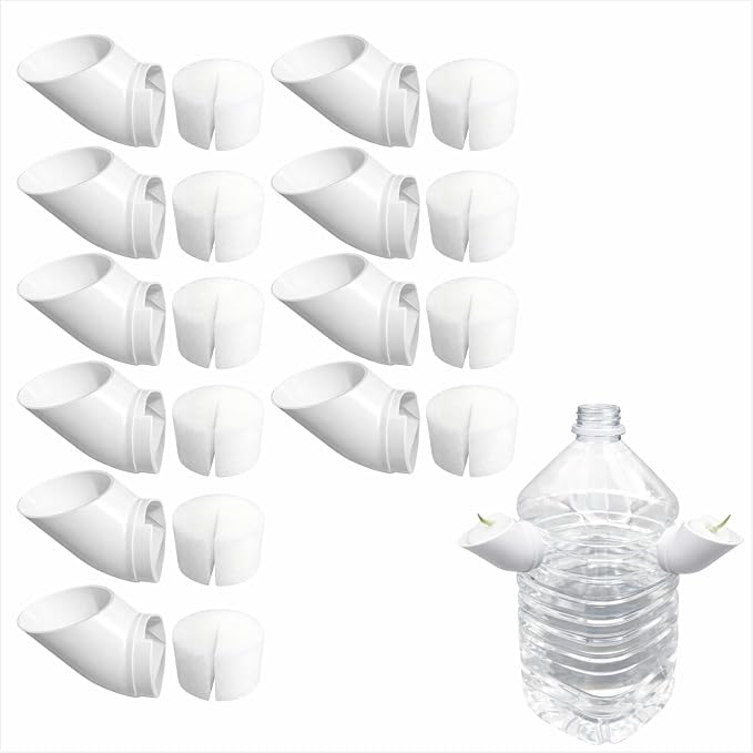 Hydroponic Vegetable Growing Device with Net Cup and Foam Sponge, Soilless Plant Starter for Indoor Garden System, 10 PCS (White)