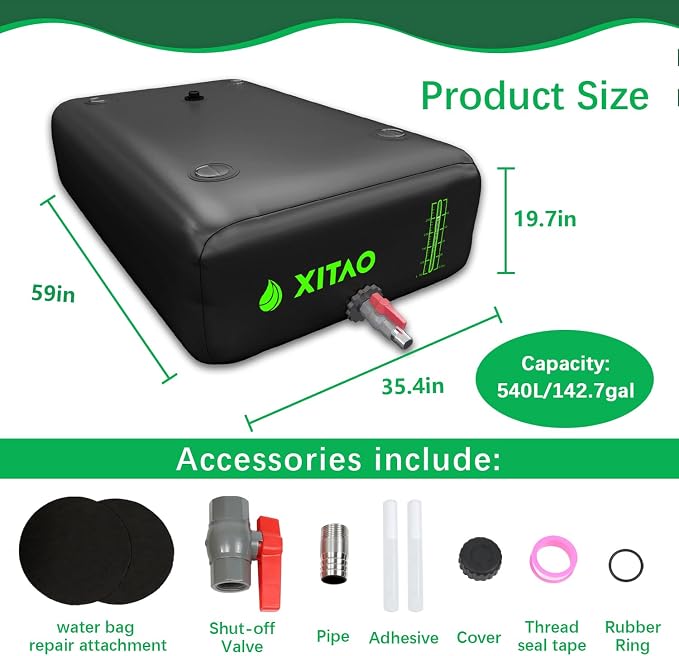 XITAO Water Bladder Storage Containers, Water Tank Foldable Portable Water Storage,Water Storage Bag Containers for RV, Camping, Garden, Irrigation, Drought Resistance, Firefighting