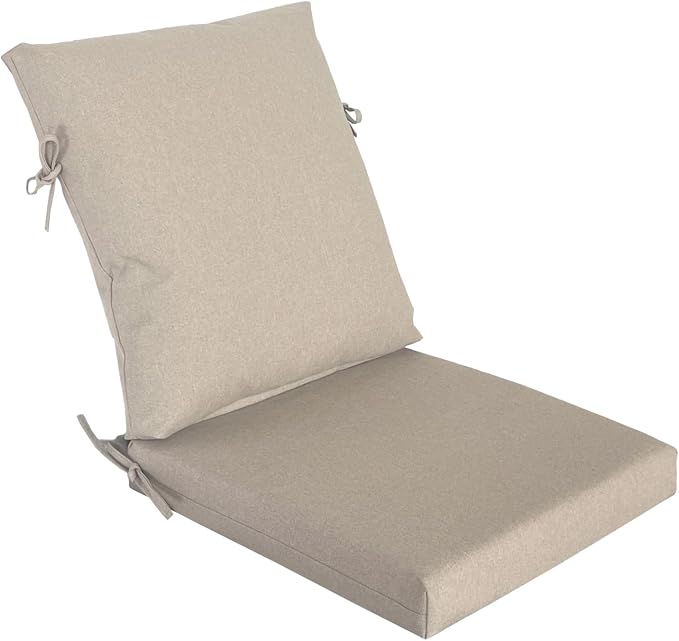 20"x20" Outdoor Universal Cushion Set of 1, Patio Cushions with Handles & Ties, Water-Proof Stain-Resistant UV Resistant Weather Resistant High Resilience Foam with YKK Zippers,Riverbed
