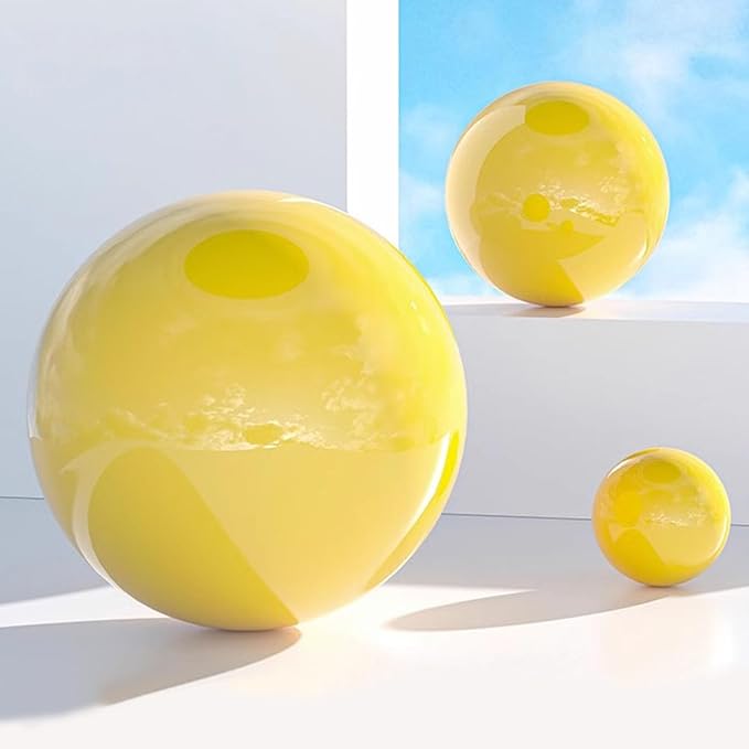 Gazing Globe Decor Ball, Hollow Gazing Ball, Seamless Stainless Steel Polished Reflective Smooth Mirror Garden Sphere Globe, Props of Photography, Garden Home Decor (Yellow, Dia: 12 inch/30cm)