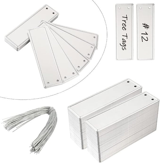 Aluminum Plant Labels - 200PCS Metal Tags with Wires for Plant Markers, Tree Tags, Outdoor Identification and Greenhouse