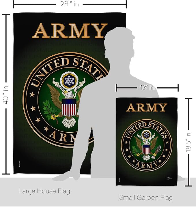 Army Garden House Flag - Set Armed Forces Rangers United State American Military Veteran Retire Official - Decoration Banner Small Yard Gift Double-Sided Made in USA 28 X 40