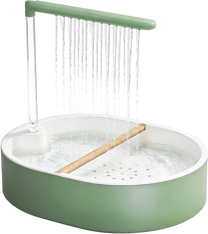Automatic Bird Bath Circulating Water Large Parakeet Bathtub Bird Shower Fountain for Budgies, Cockatiels, Conures, Lovebirds, African Greys
