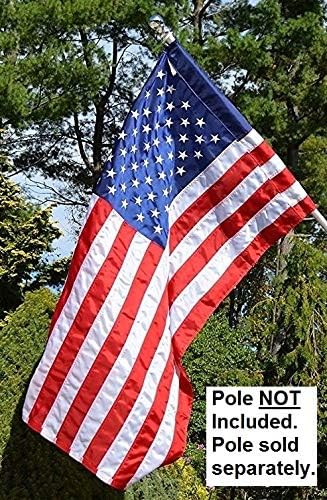 US Flag Factory - 2x3 FT U.S. American Flag (Pole Sleeve) (Embroidered Stars, Sewn Stripes) Outdoor SolarMax Nylon, UV Fading Resistant - Made in America