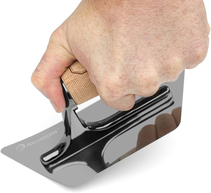 ROLLINGDOG Venetian Plaster Trowel - Mirror Polished 420 Stainless Steel Blade, Ergonomic Beech Handle for Decorative Finish and Polish(9.5inchX5.1inchX3.9inch) | Mirror Polished，Ergonomic Beech Handle