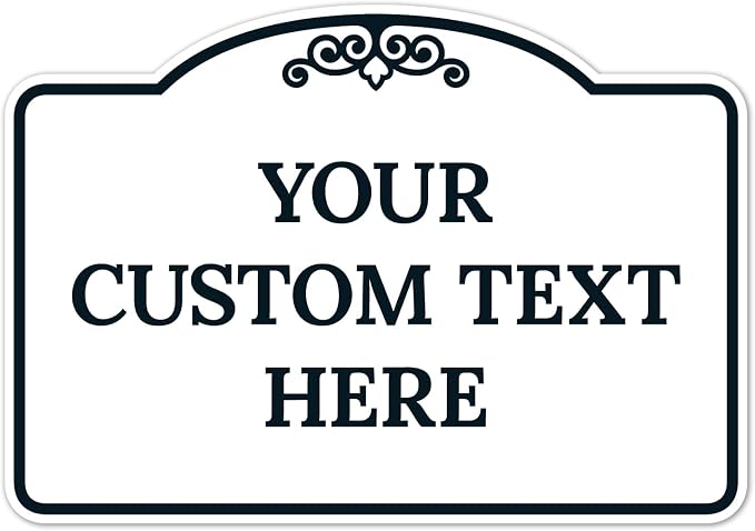 Custom Decorative Sign, Personalized Metal Sign for Driveway, Home, Airbnb, Door Plaque,White Background Black Border Sign, 7x10 Inches, ACM, Fade Resistant, Made in USA by Sigo Signs