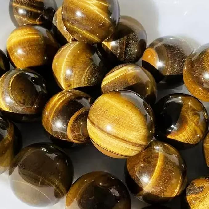 2.4-2.8 inch Natural Tiger's Eye Crystal Ball with Stand, Hand Polished Tiger Eye Stone Sphere, Healing Crystal Decorative Orb, Reiki Energy Stone Crafts, Feng Shui Home Ornament