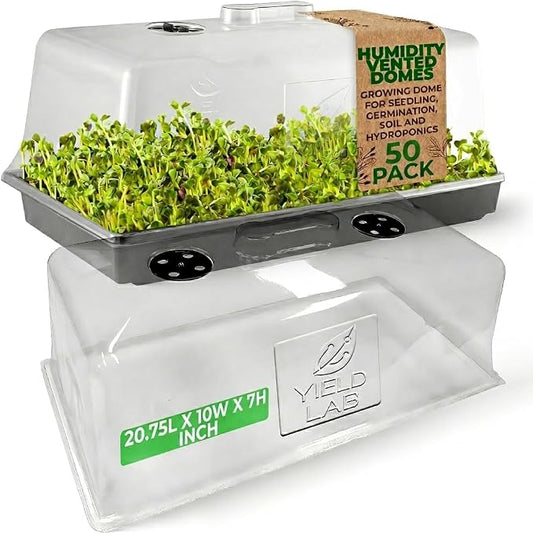 7 Inch Clone Dome - 50 Pack Humidity Vented Domes – Plant Growing Propagation Dome for Seedling, Germination, Soil & Hydroponic Horticulture